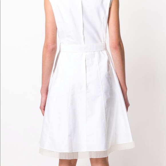 Marc Jacobs White Mid-Length Pleated Belted Dress - Picture 4 of 6